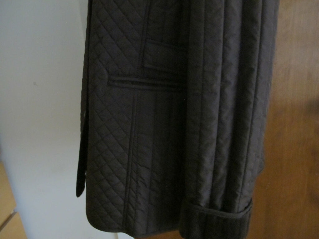 Larry Levin Women's Brown Quilted Coat Jacket Faux Fur Lining XLarge
