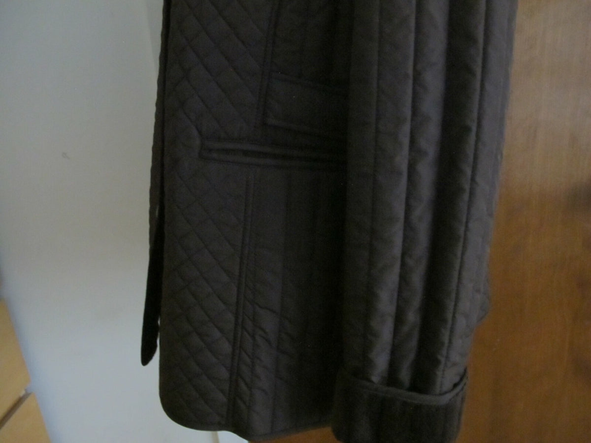 Larry Levin Women's Brown Quilted Coat Jacket Faux Fur Lining XLarge