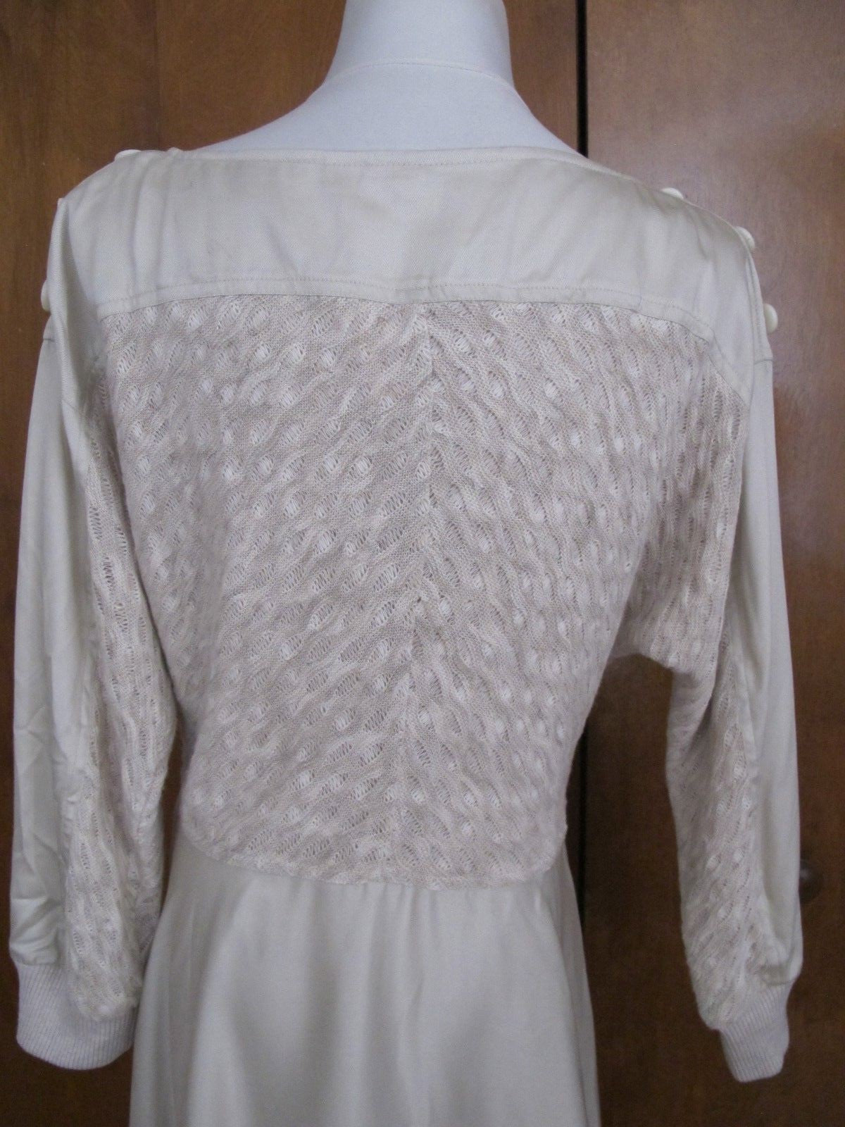  Anthropologie Women’s Beige Detailed Long Sleeves Dress  New