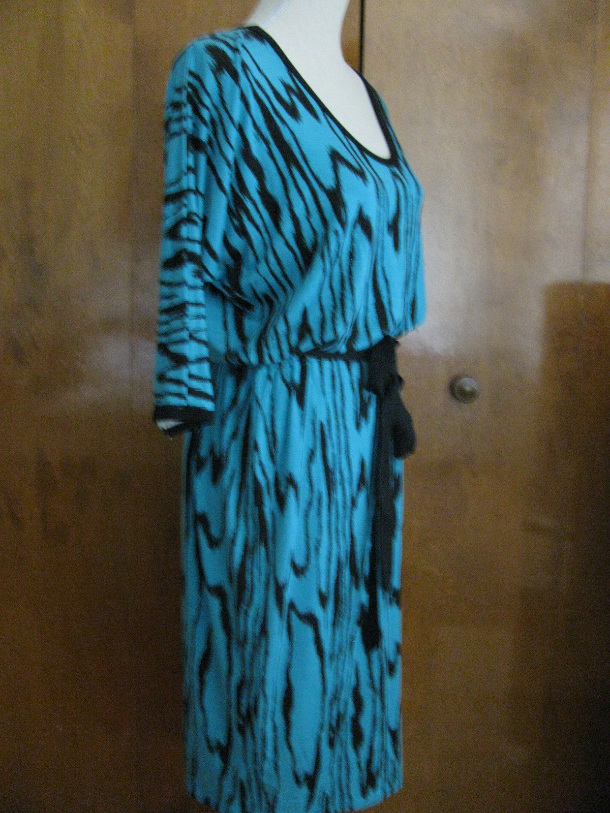 Karen Kane women's green black rayon wrap dress size XS, L new