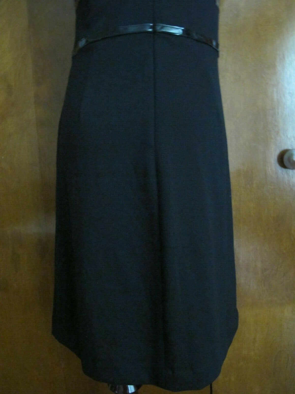 Michael Kors Black Faux-Leather Trim Lined Dress Size 2
