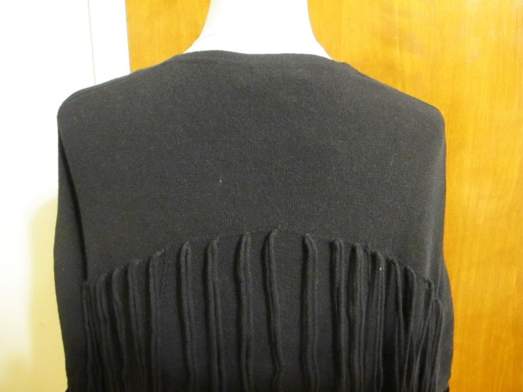Bloomingdale's women's black 2ply cashmeret V-neck evening sweater XS/S 