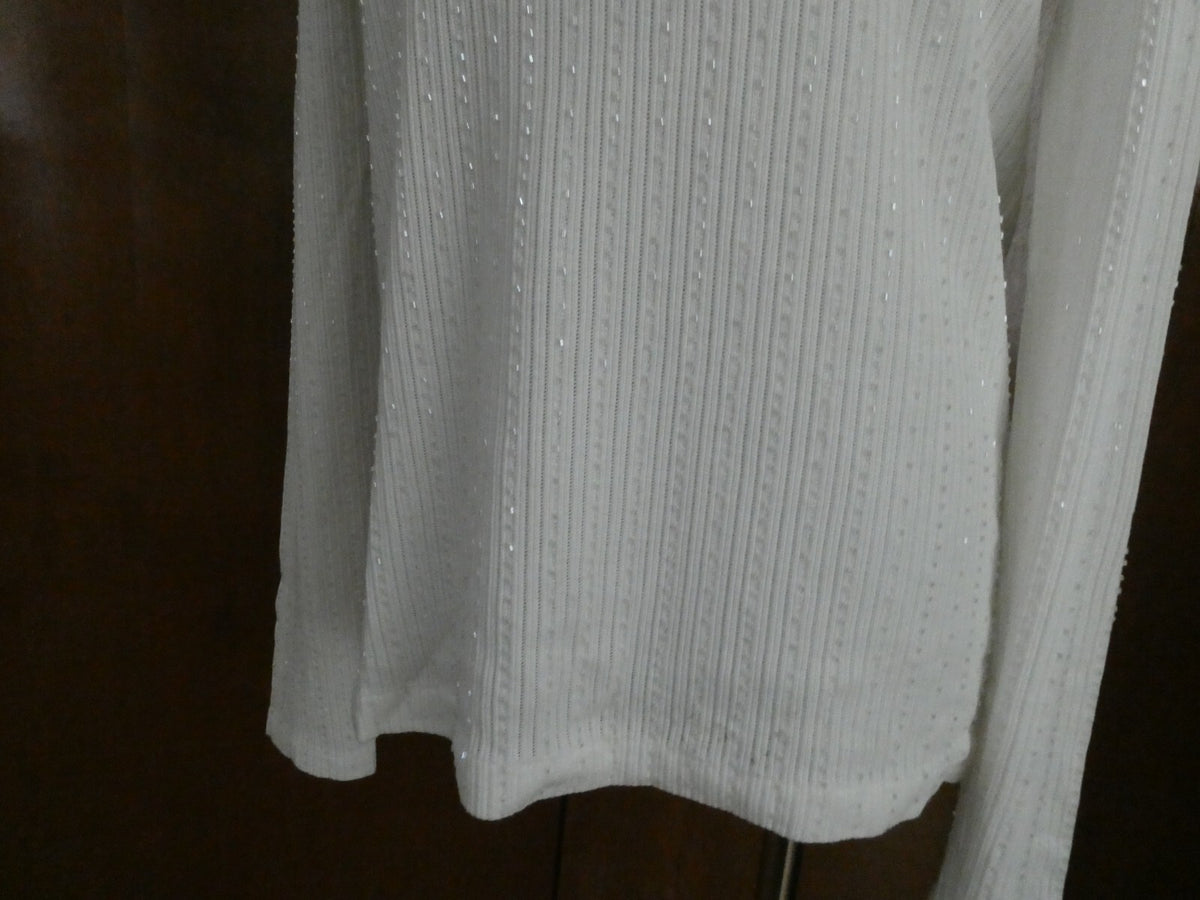 Polo Ralph Lauren women's detailed cotton blend white long sleeve sweater XL 