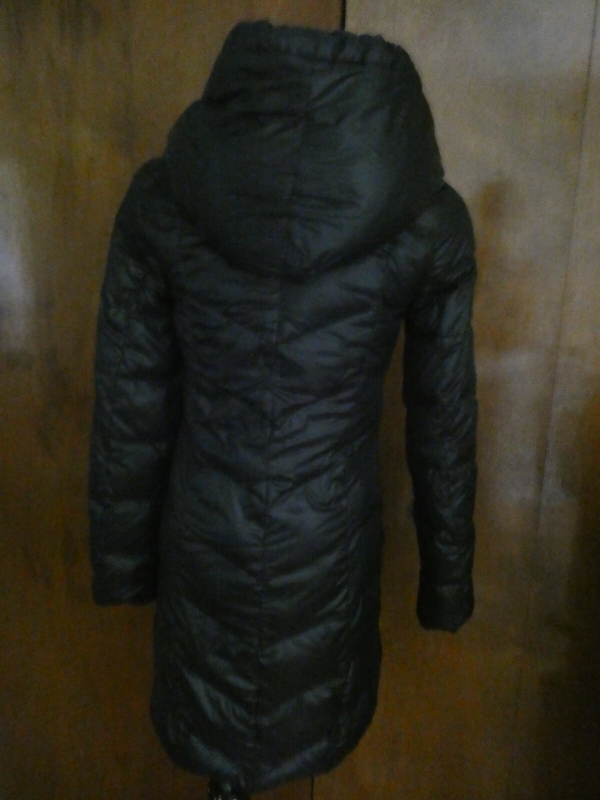 Tahari Women's Black Down Puffer Winter Detailed Coat Jacket Xsmall