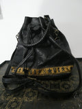 Mango women's black faux leather medium lightweight crossbody bucket bag/purse