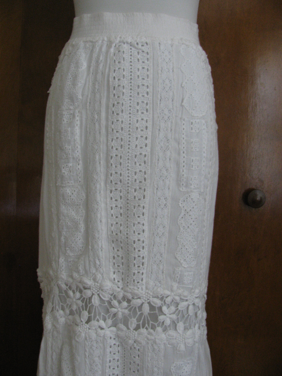Anthropologie Baraschi Women's White Soft Viscose Lined Maxi Skirt New