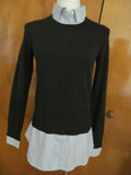 By Bloomingdale's Women’s Black Layered Look Cashmere Sweater Small NWT