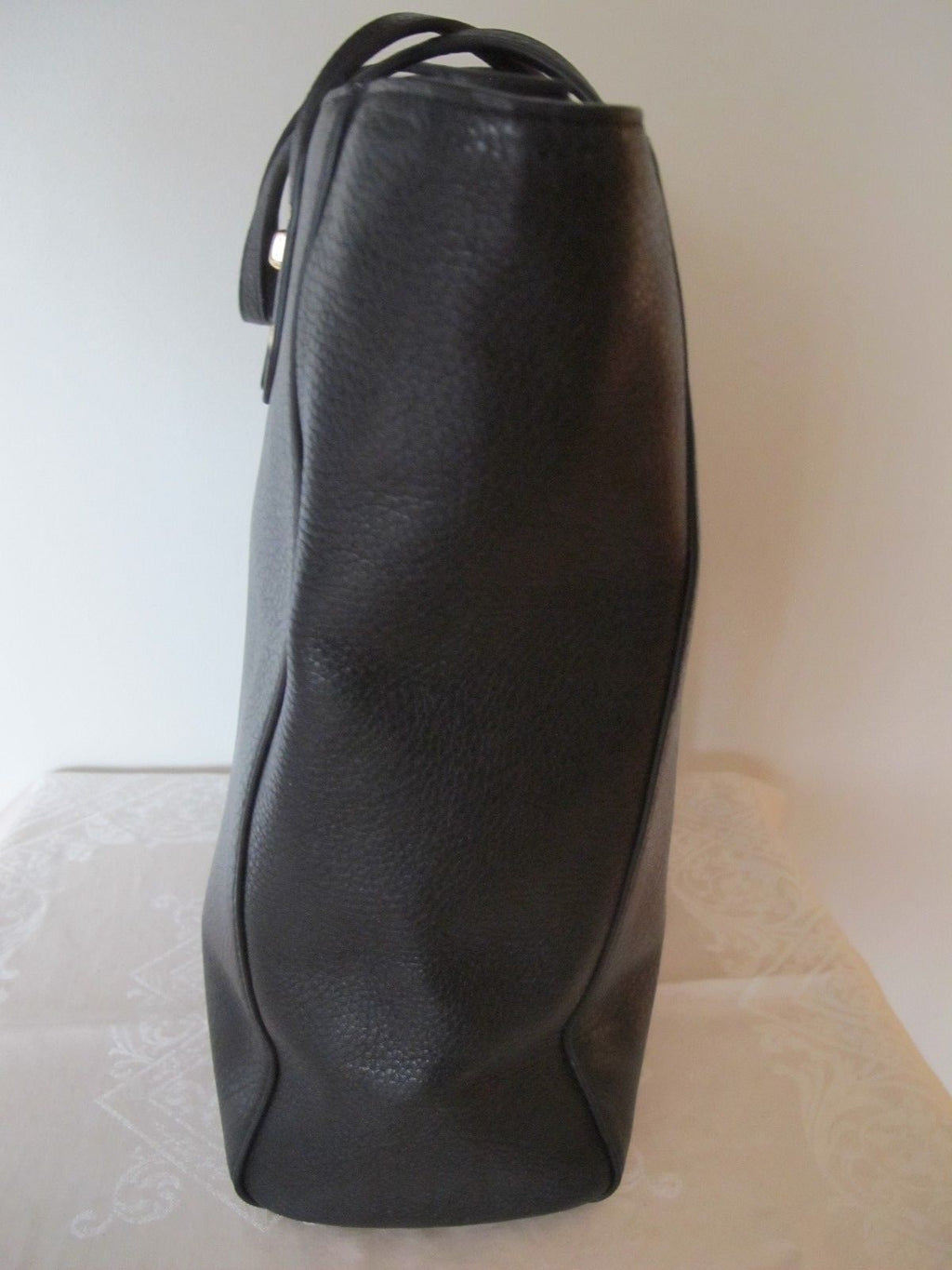 Coach Black Pebble Leather Tote Handbag Style F12184