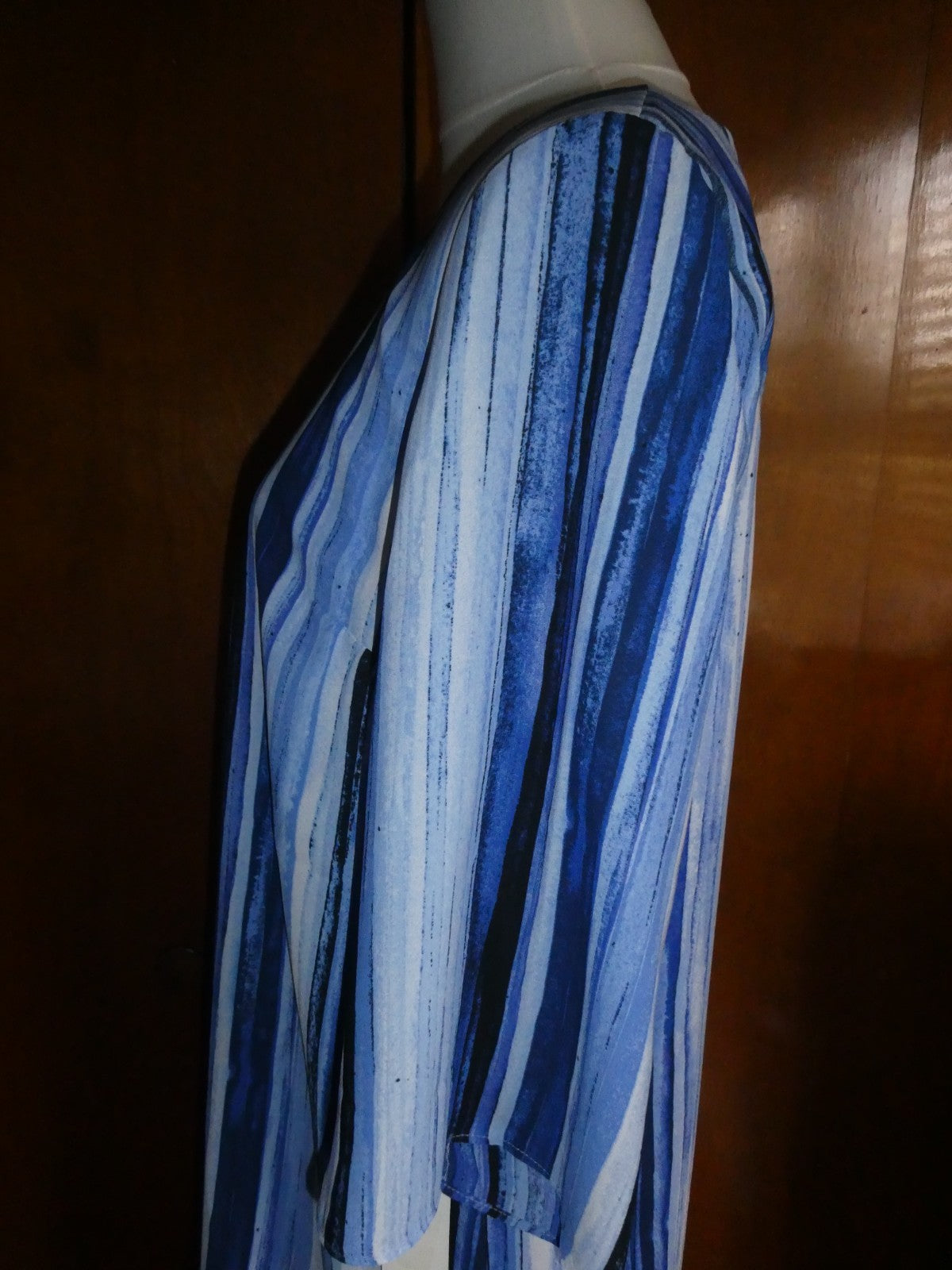 Apt. 9 Women’s Size 10 Blue Striped Shift Dress Lined Cutout Back NWT