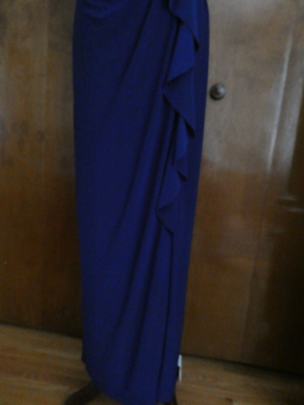 Ralph Lauren women’s maxi blue lined dress 12P 