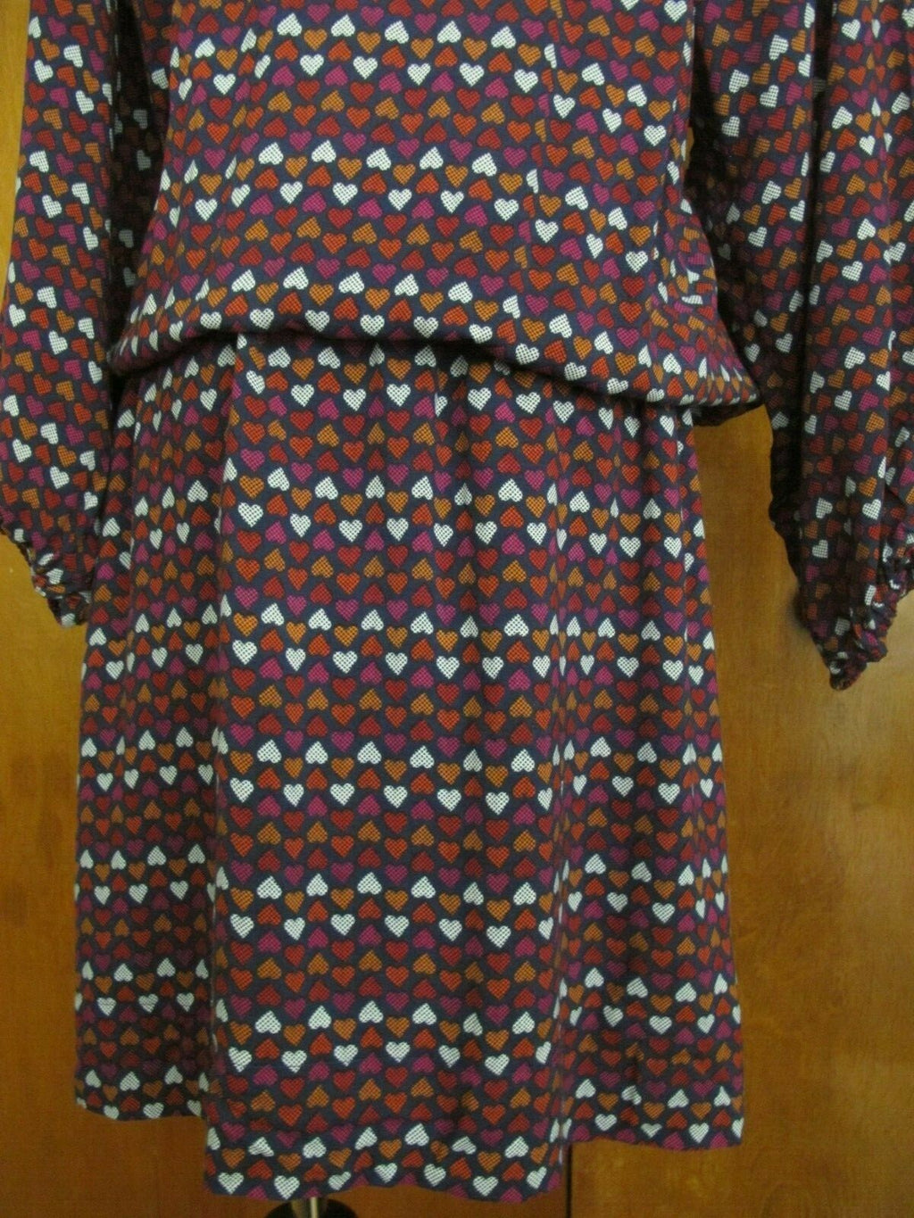 QMack women's soft viscose mufti color blue red lined dress Large 
