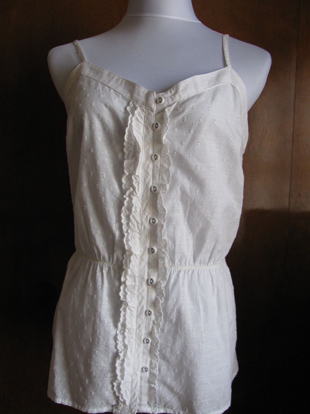 Gap Women's White Cotton Spaghetti Strap Blouse New