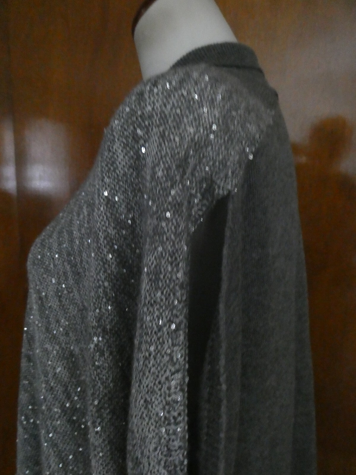 Ann Taylor Loft women's gray cotton/viscose stylish open front cardigan Small