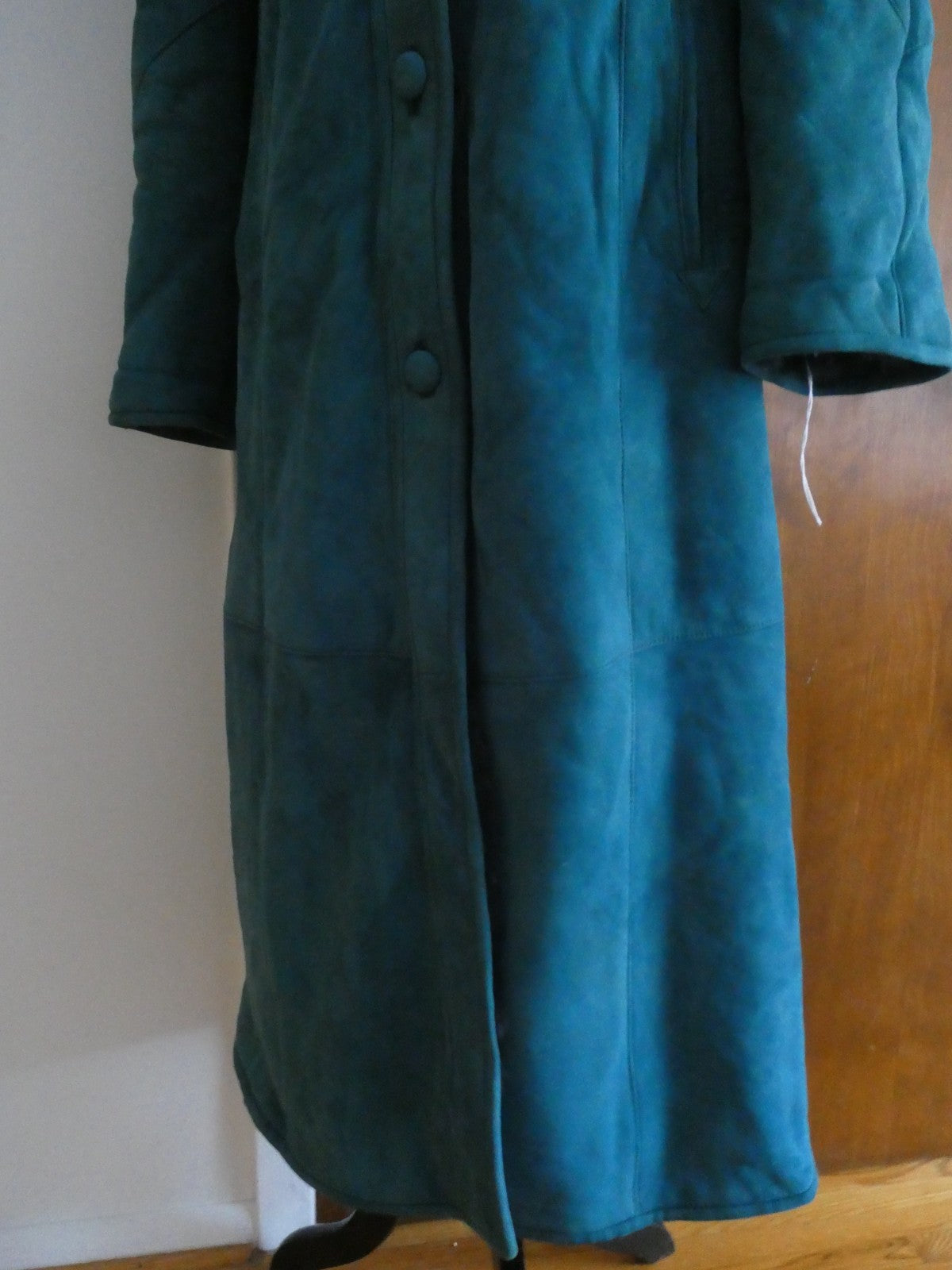Adarcrea Women Persian Green Teal Shearling Sheepskin Long Winter Coat Spain 10