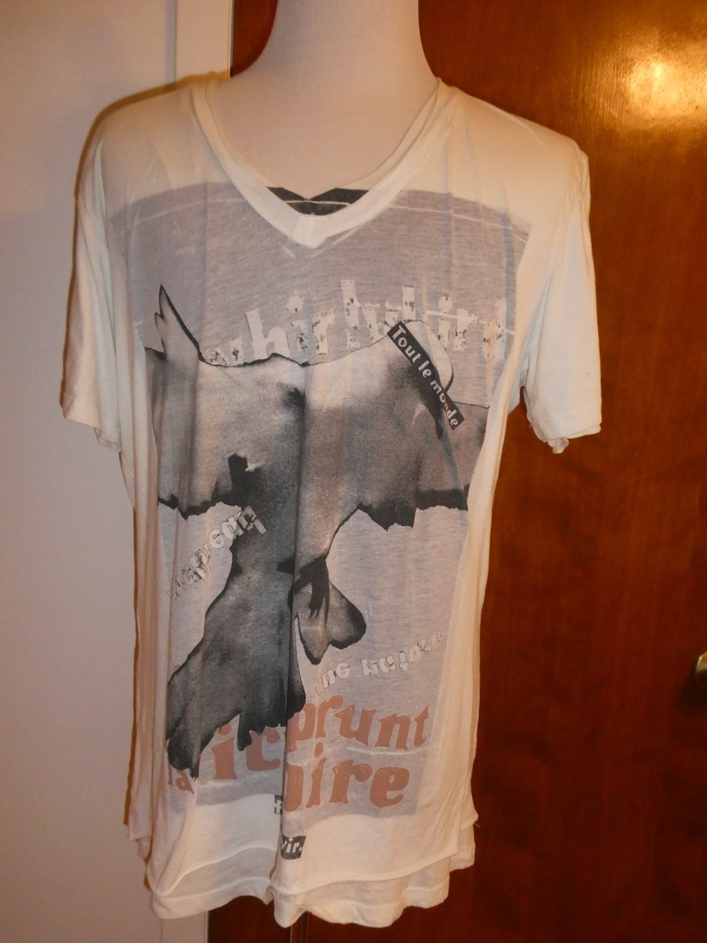 Second+Sunday Men White Graphic T-Shirt Soft Cotton Print Crew Neck XXL (fitsXL)
