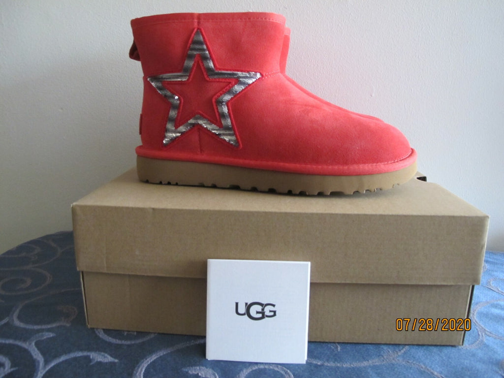 Ugg Australia women’s red classic mini ankle boots 7