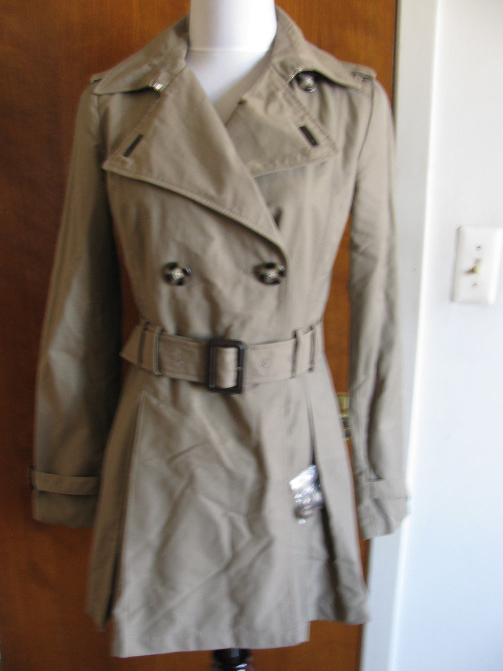 Laundry By Shelli Segal women's oatmeal stylish lined coat size Small NWT