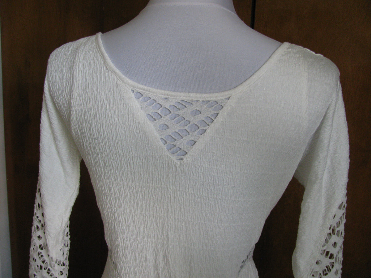 Free People womens snow lined crocheted soft rayon flare dress New