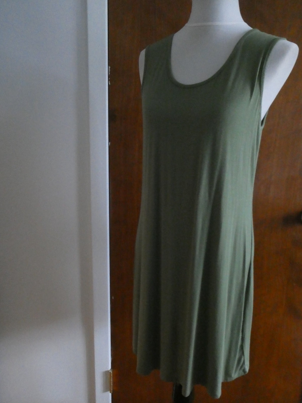 Liberty Love 2Pc Floral Chiffon Duster Dress Set Olive Green Asymmetrical Medium