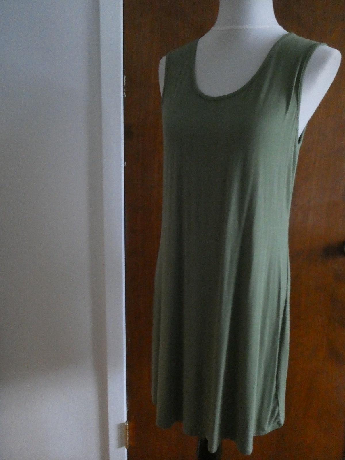 Liberty Love 2Pc Floral Chiffon Duster Dress Set Olive Green Asymmetrical Medium