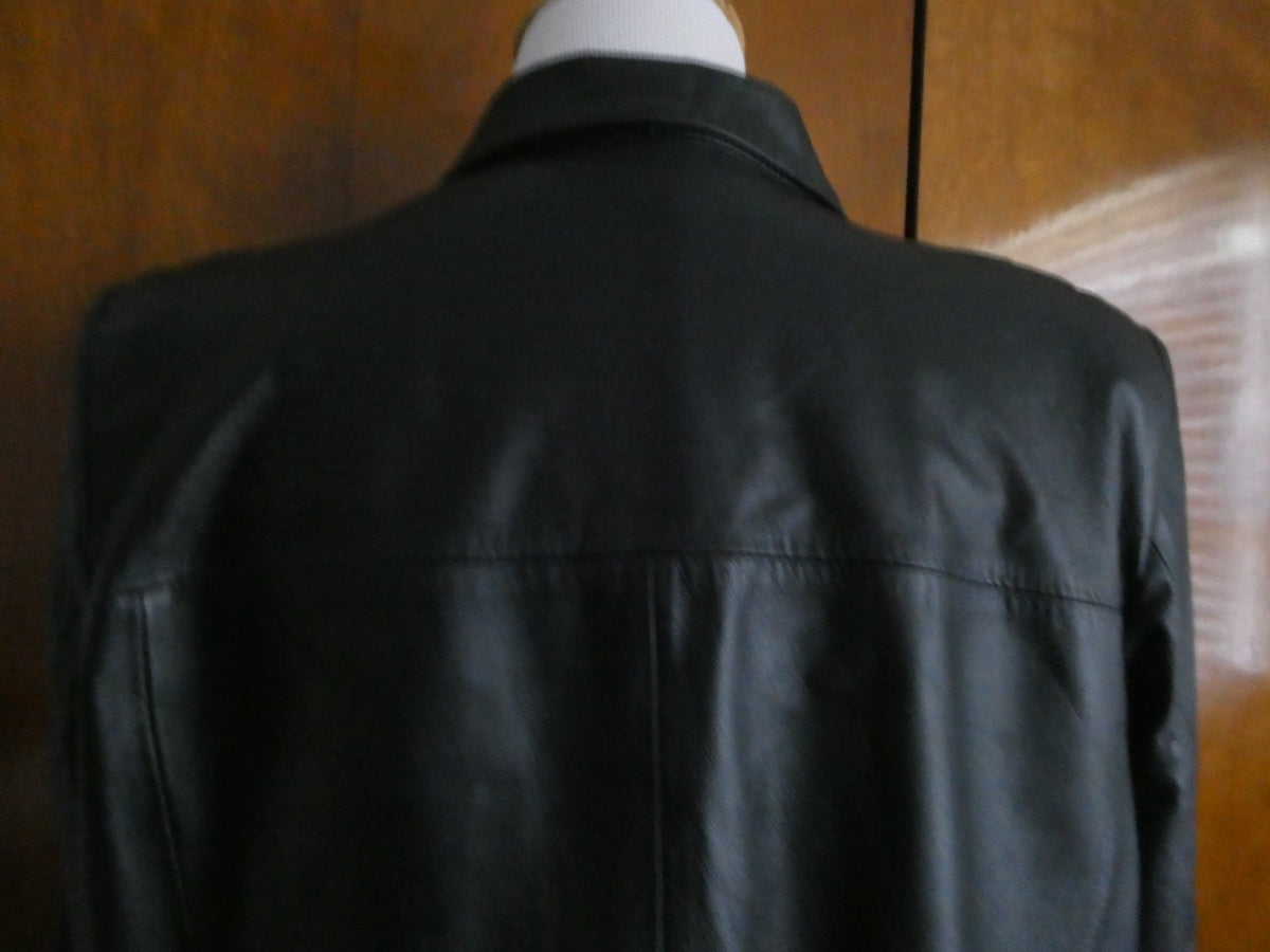 Style & Co Women’s Black Leather Jacket Coat Size XLarge