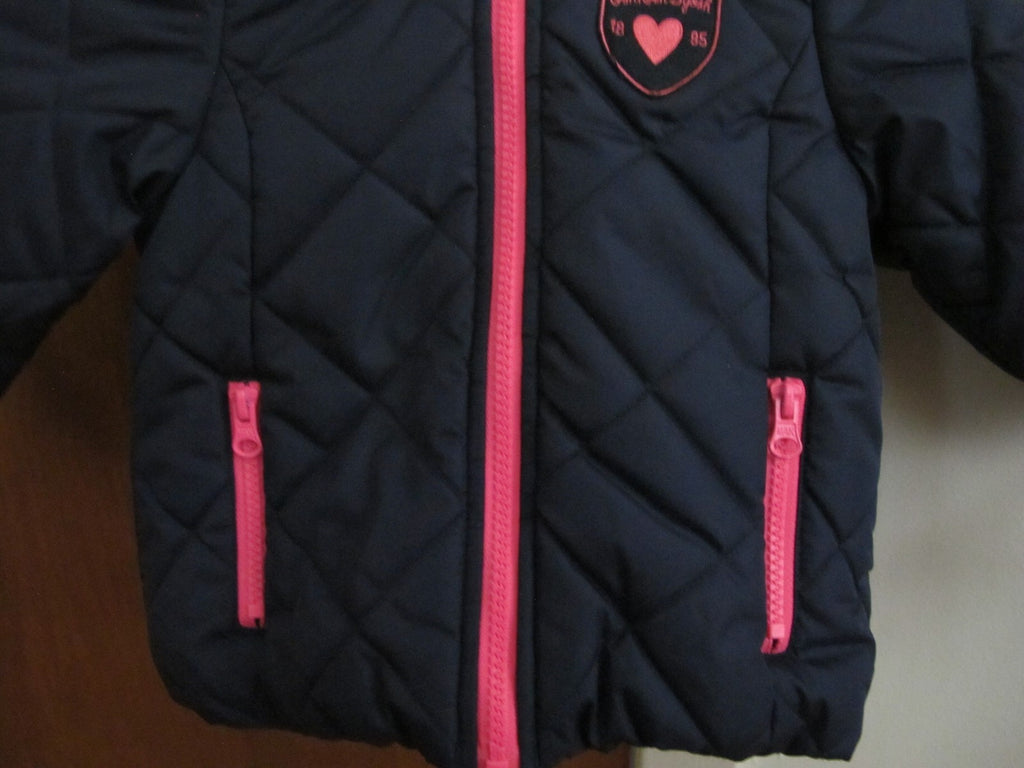 OshKosh Blue Navy Girls With Pink Zipper Jacket Coat Size 18M New