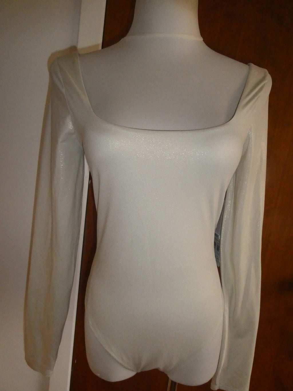 Lululemon Bodysuit Wundermost Nulu Long Sleeve Gray Soft with Subtle Shine Large