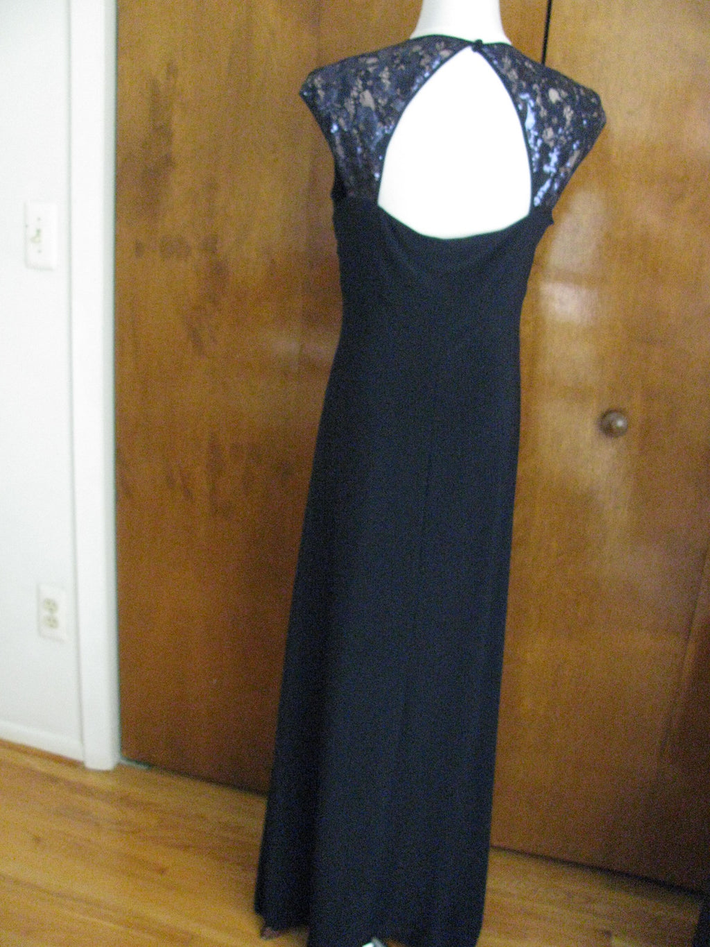 Ralph Lauren women's gown navy sequined mesh bodice NWT evening dress size 14P 