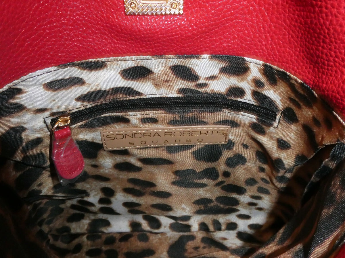 Sondra Roberts Squared Cara Foldover Clutch Red Bag From Chico’s 12” X 12”