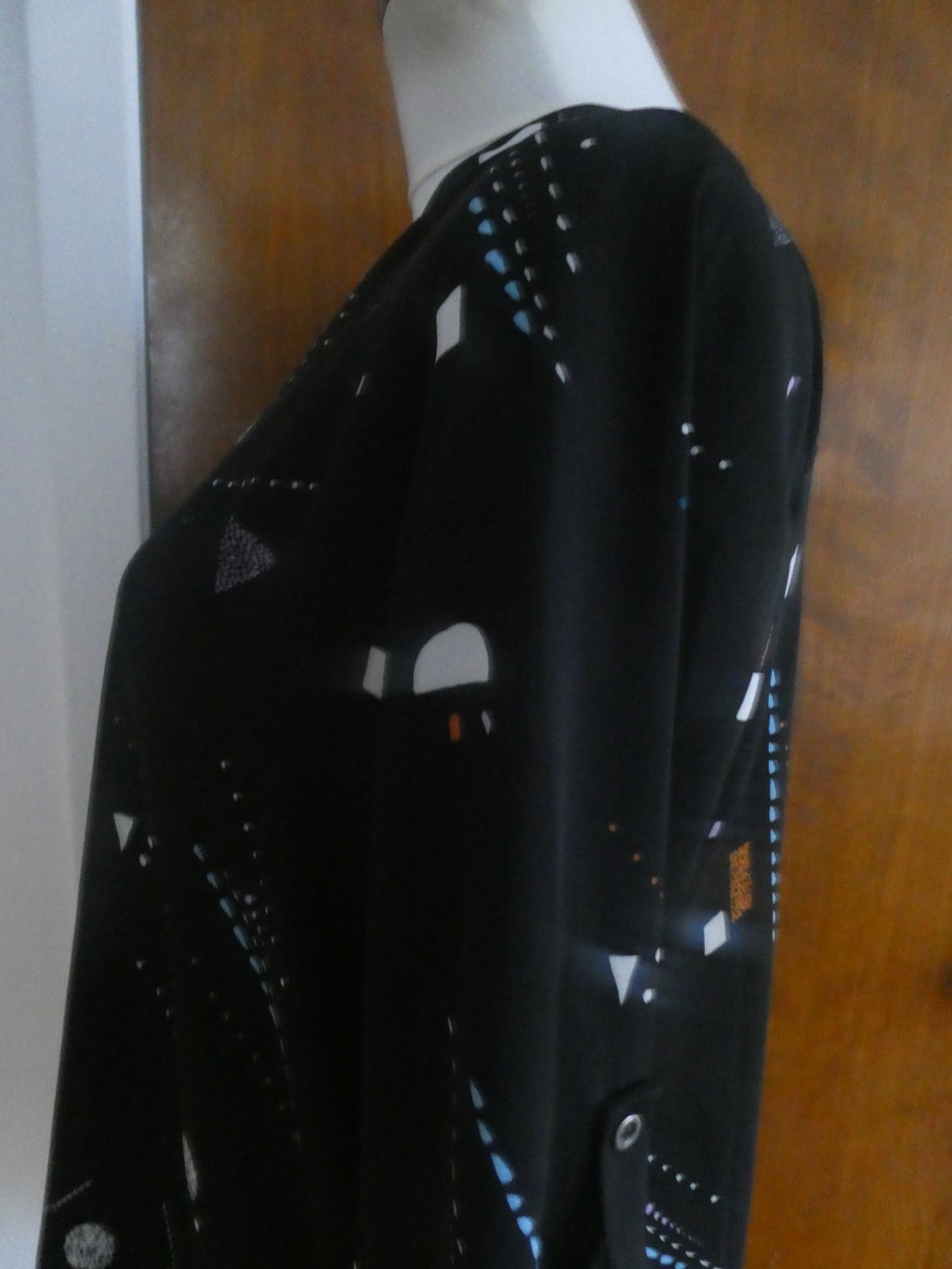 Lush women's black multicolor 3/4 sleeves top size Medium