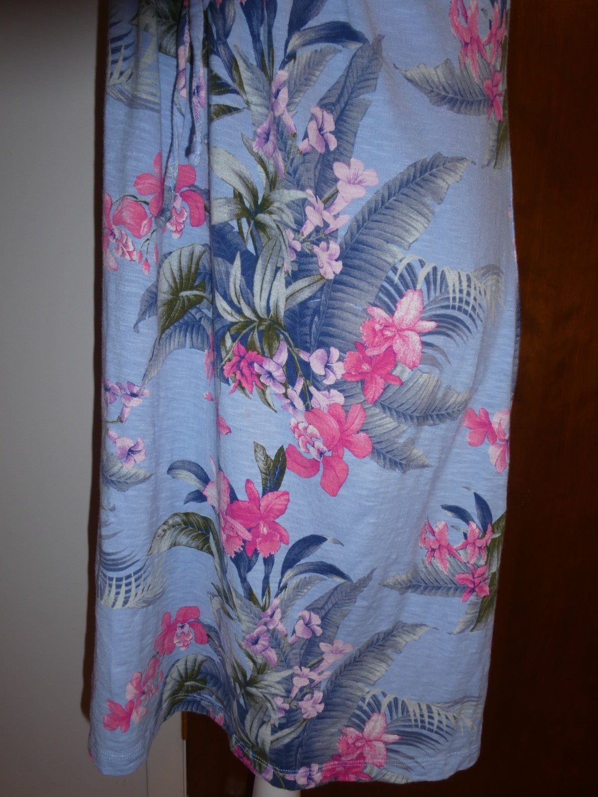 Tommy Bahama Women's Petite S/P Floral Tropical Summer Dress Cotton Modal Blue 