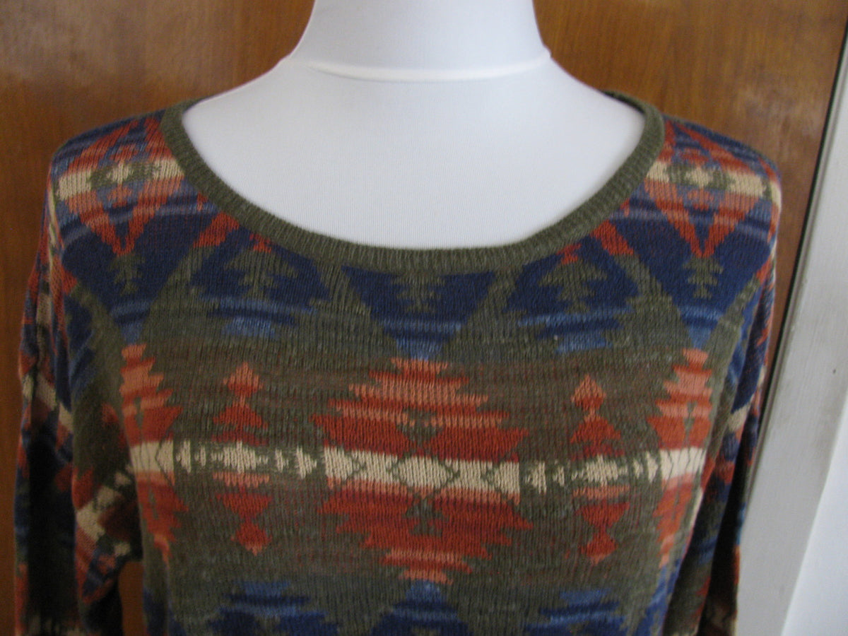 Denim & Supply women’s multi color green brown sweater Medium