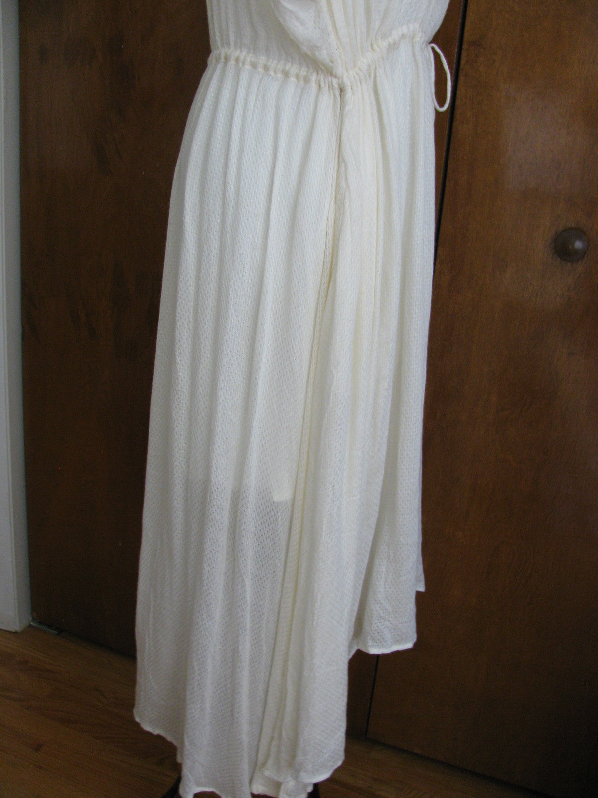 Free People women's off white soft rayon lined asymmetrical hem dress Small New