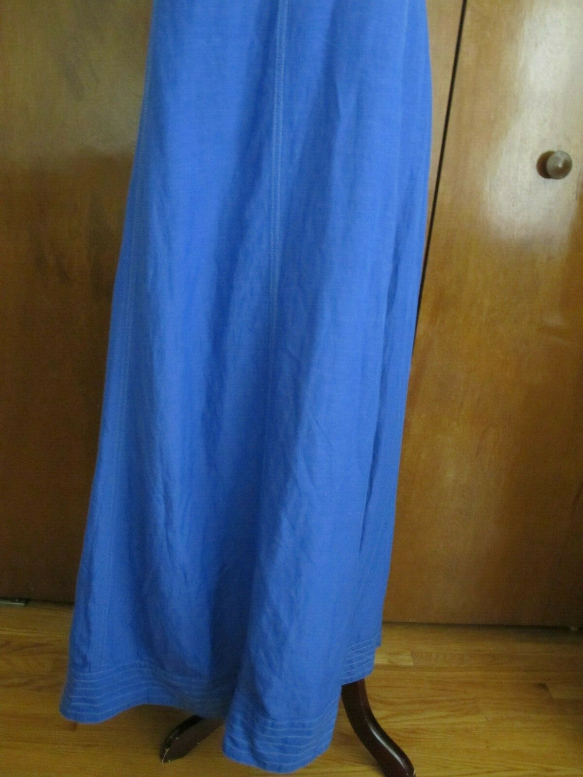 Anthropologie Maeve Maxi Lace Up Blue Lined Dress XL