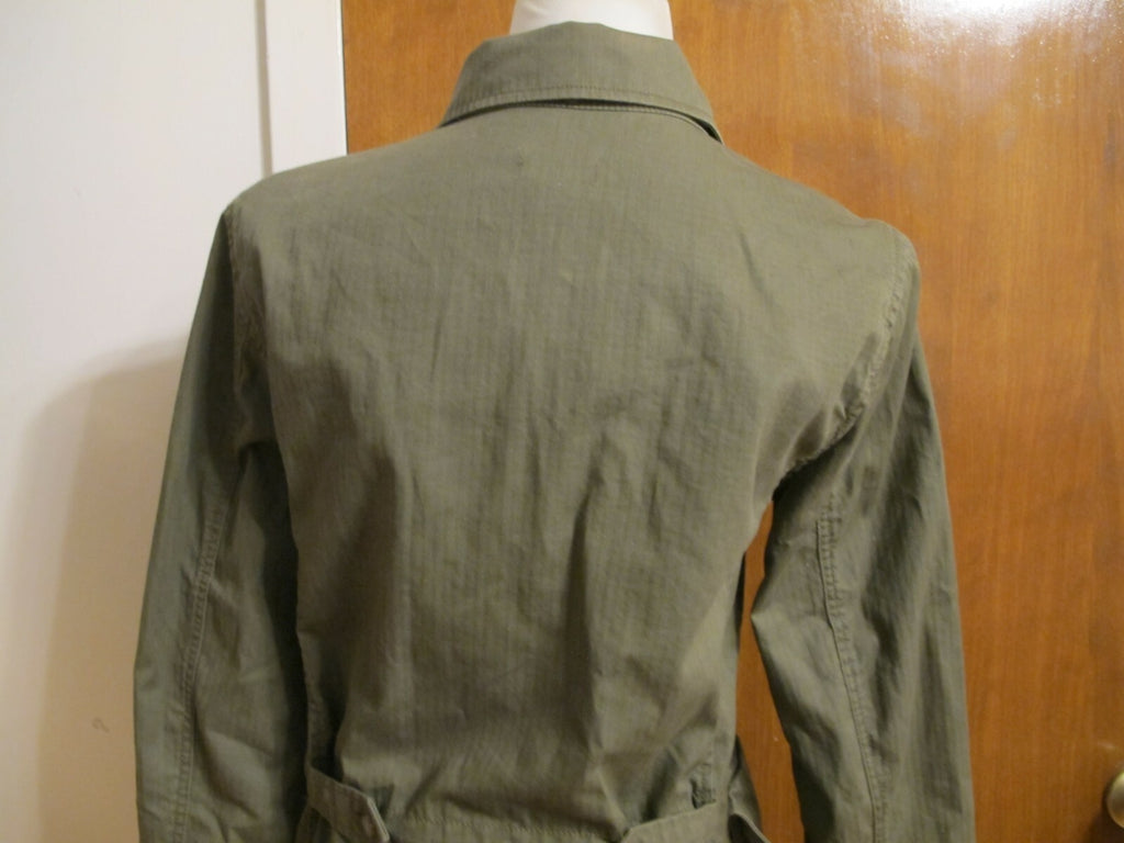 J.CREW Women’s Spring Weather Olive Green Button Down Cotton Jacket Blazer Small