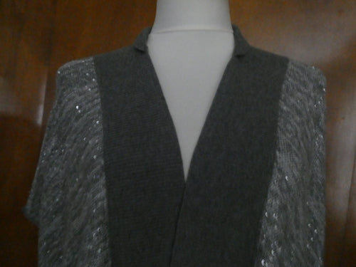 Ann Taylor Loft women's gray cotton/viscose stylish open front cardigan Small