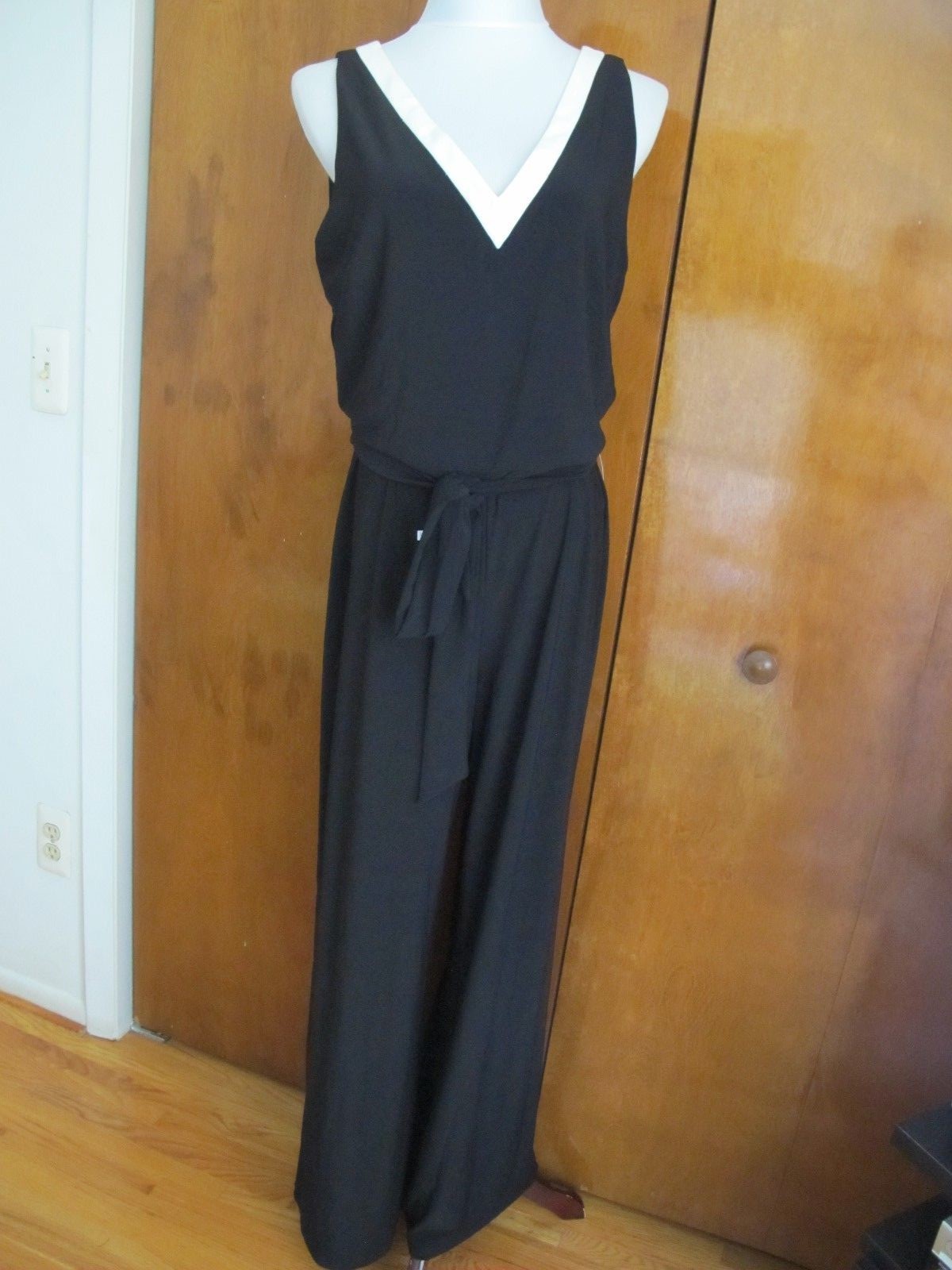 Lauren Ralph Lauren women’s black white jumpsuit size large NWT