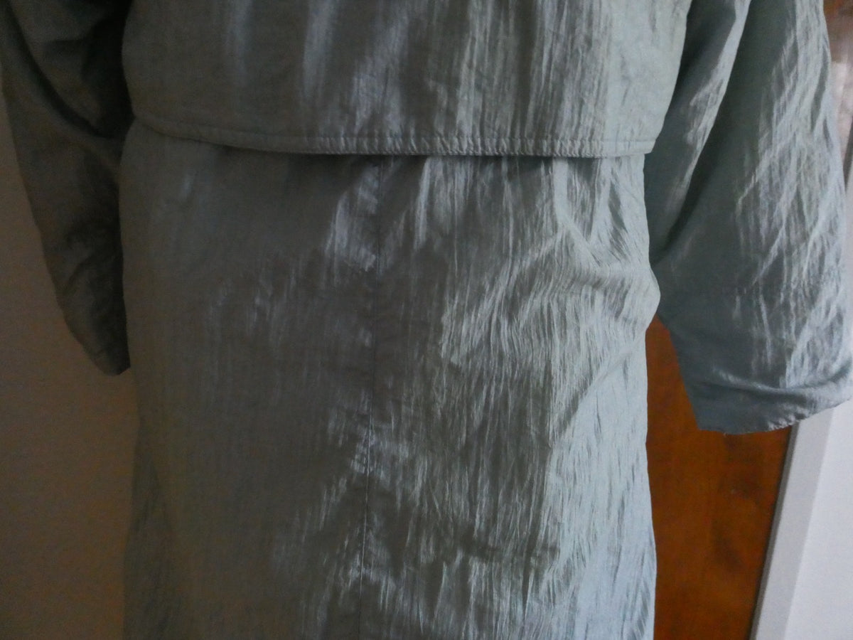Vintage Montana Hamburg Long Winter Soft Blue-Gray Coat Nylon Size 46 US Size 10