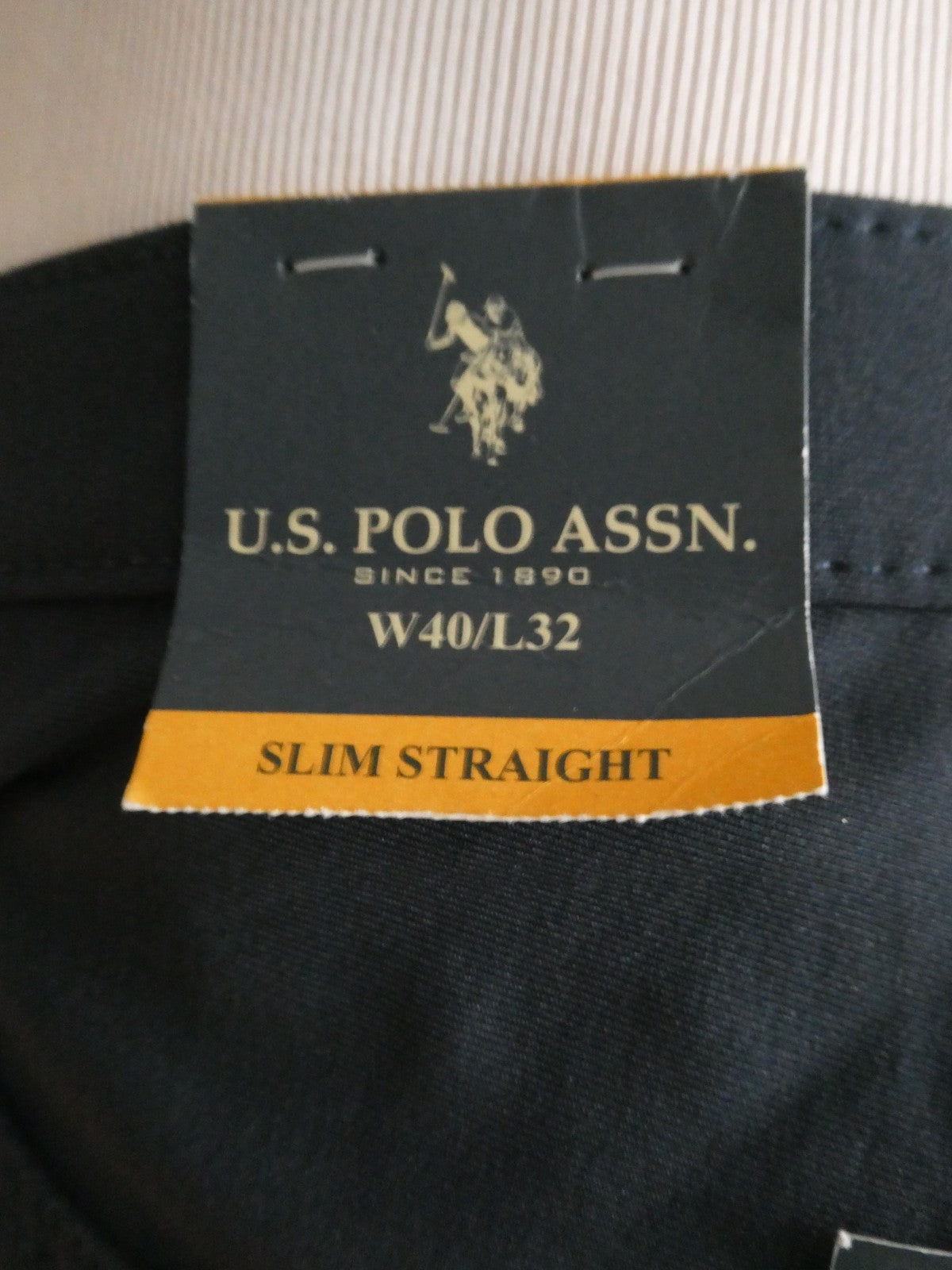 U.S. Polo Assn Men Slim Straight Active Stretch Pants 40x32 Navy CUNV 11D391NA
