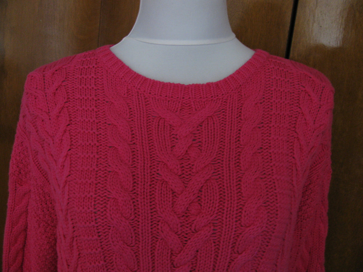 Lauren Ralph Lauren women’s pink crewneck detailed sweater Large 