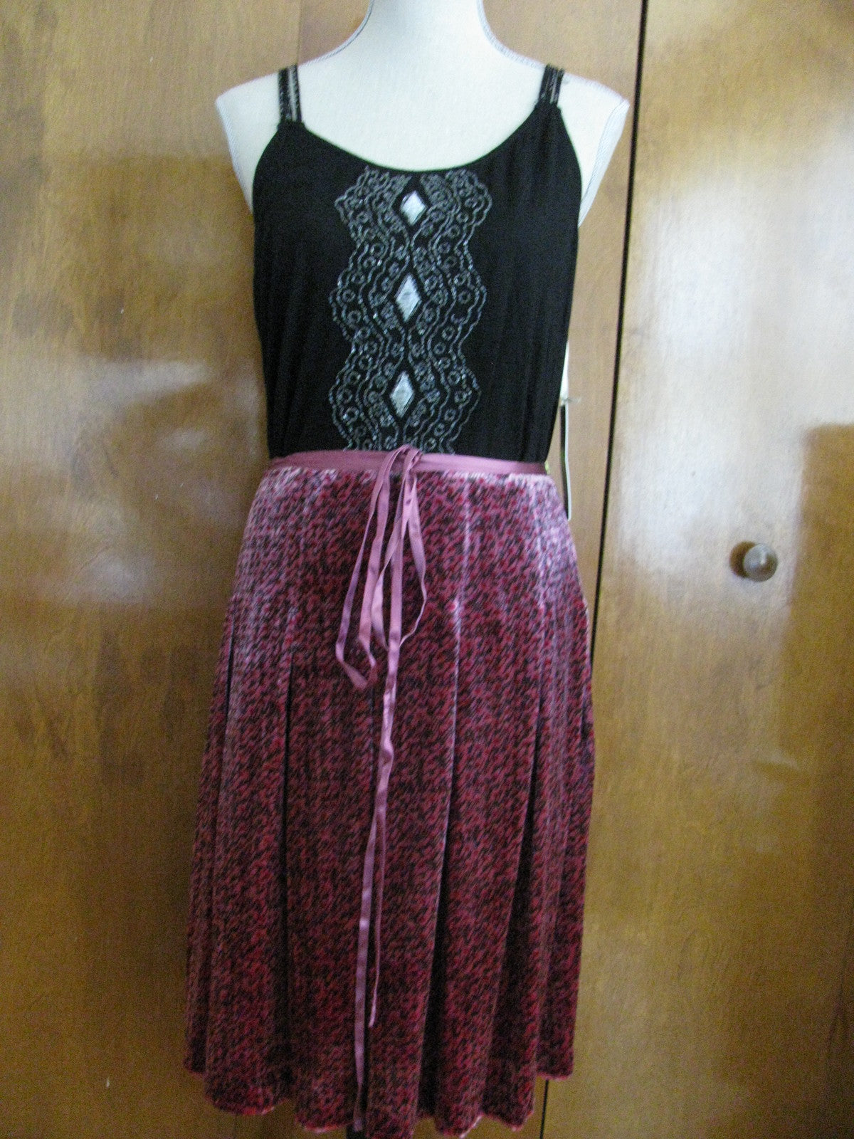 French Connection women's soft viscose silk multicolored  skirt 10 New
