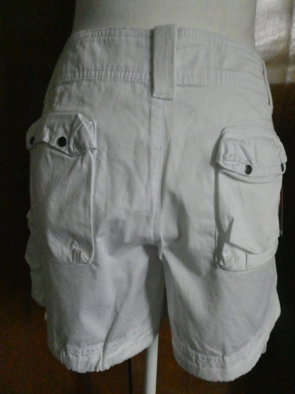 United Colors of Benetton Women White Cargo Shorts EU 46 Cotton Stretch US 10/12