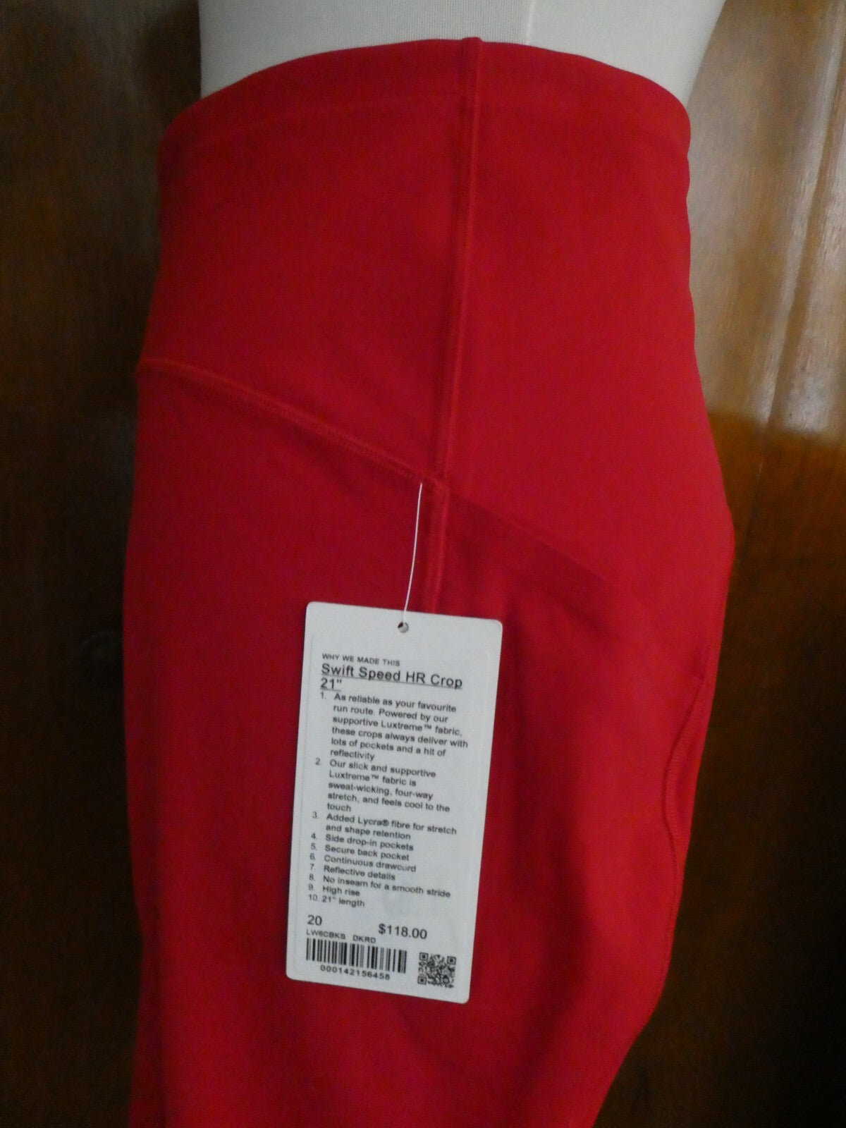 Lululemon Women's Red Swift Speed HR Crop 21” Run Leggings Size 20