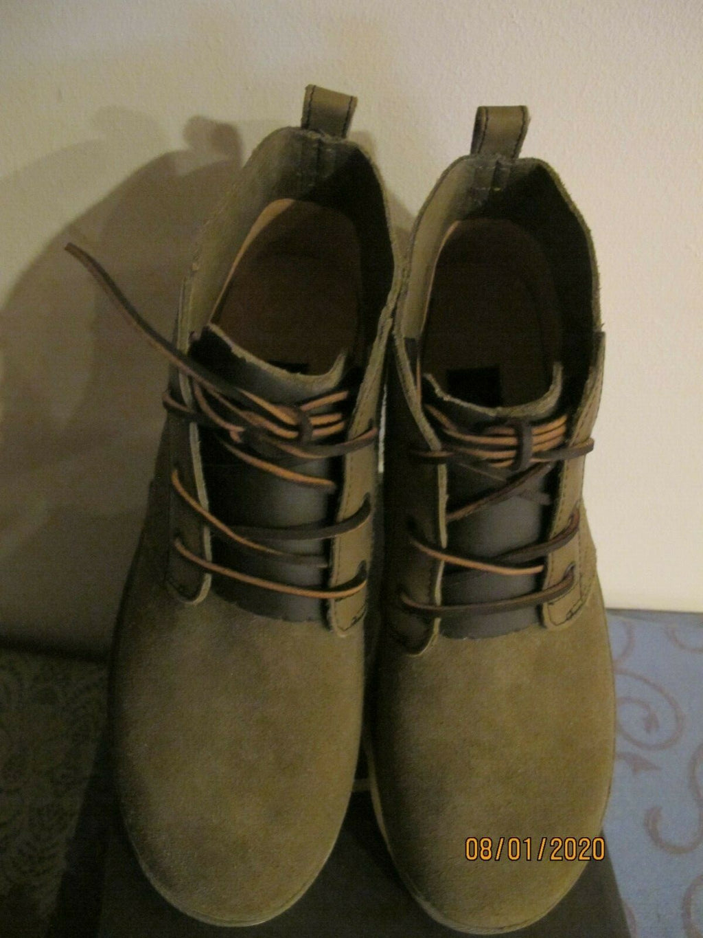 UGG Australia Neumel Unlined Leather Suede Men's Khaki Boots 13 Authentic 