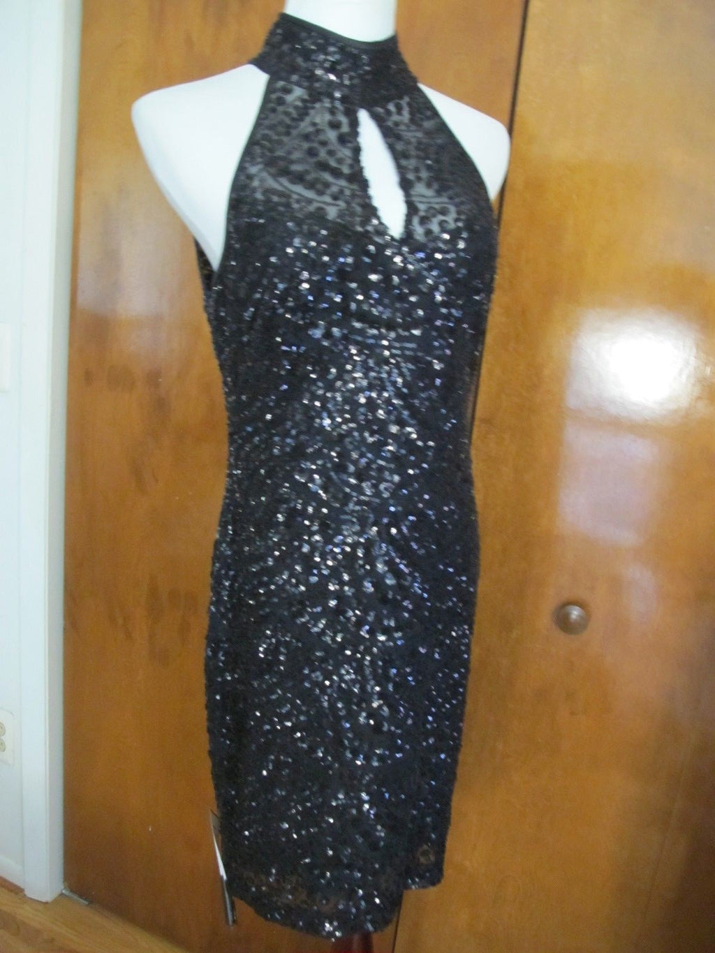 Ralph Lauren women's black sequin evening dress new