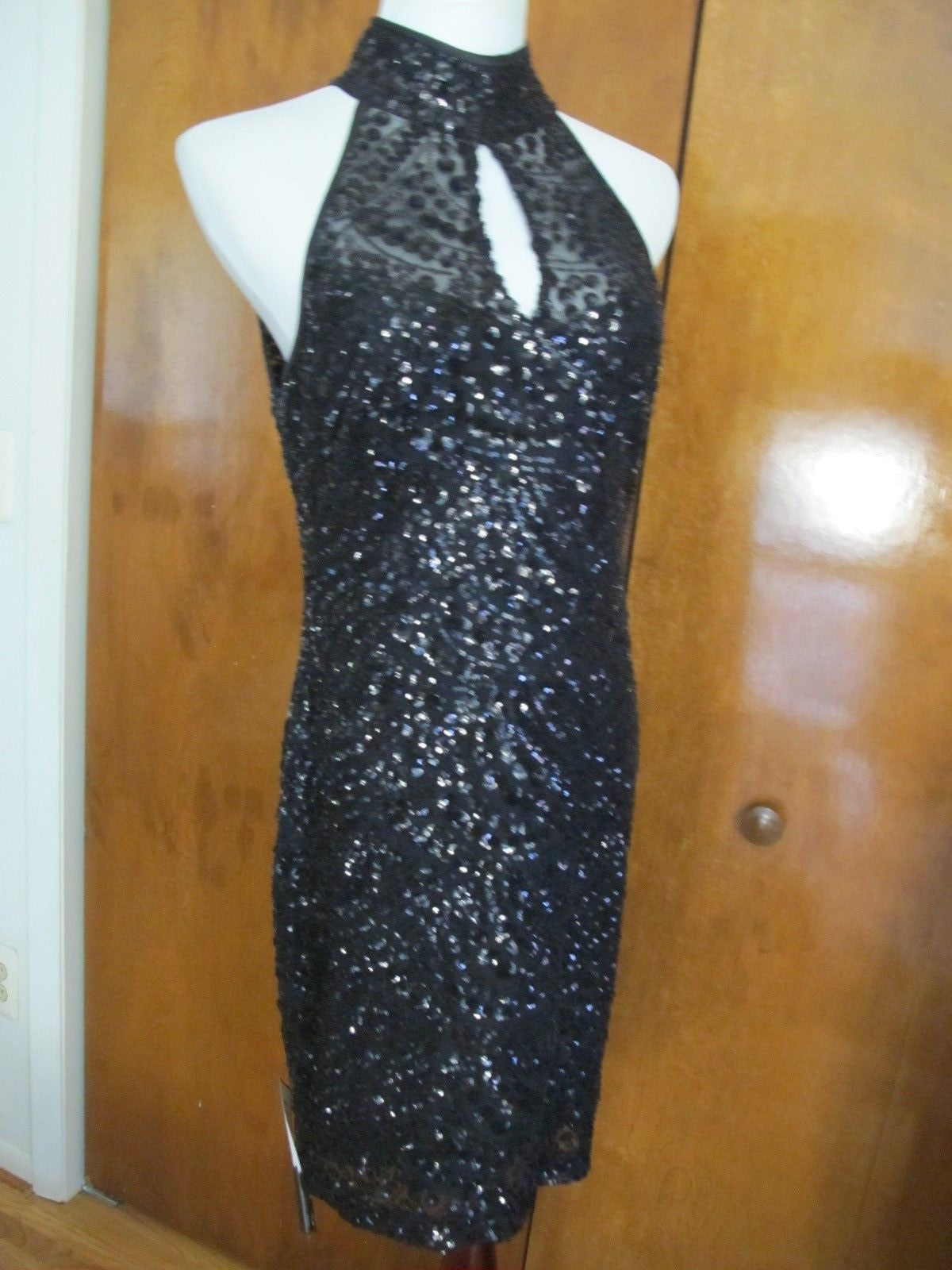 Ralph Lauren women's black sequin evening dress new