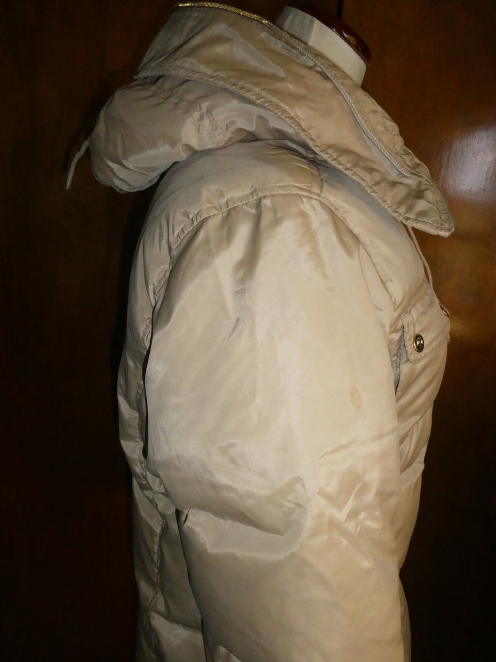 Jennifer Lopez junior girl's puffer zippered jacket coat beige size large