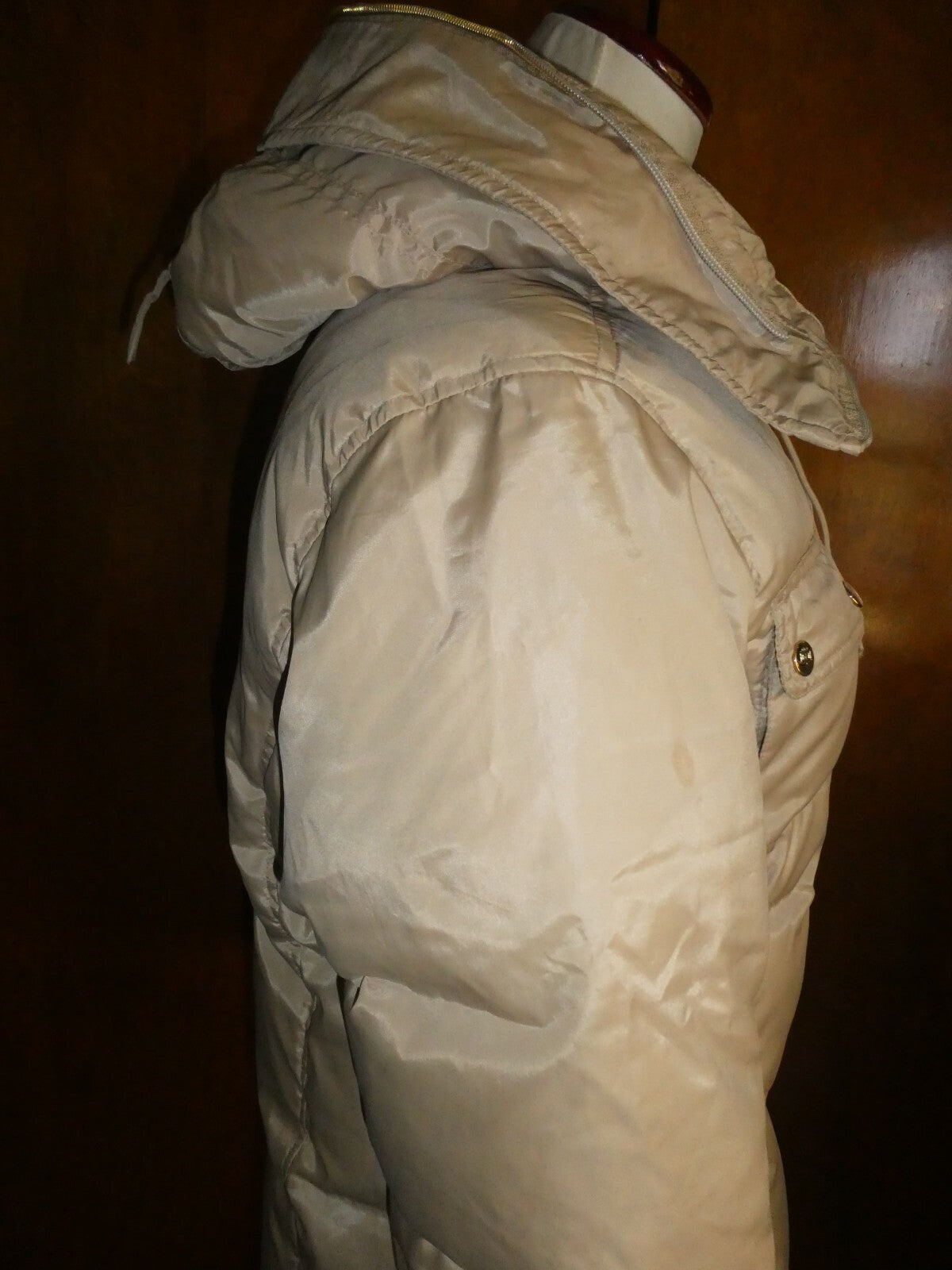Jennifer Lopez junior girl's puffer zippered jacket coat beige size large