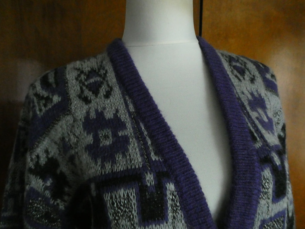Vintage Wool Blend Sweater/Cardigan Ladies Fashion S.K.V.J. Medium