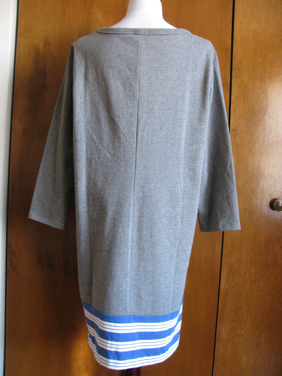 Gap women’s gray blue white striped cotton sweater dress size xlarge NWT